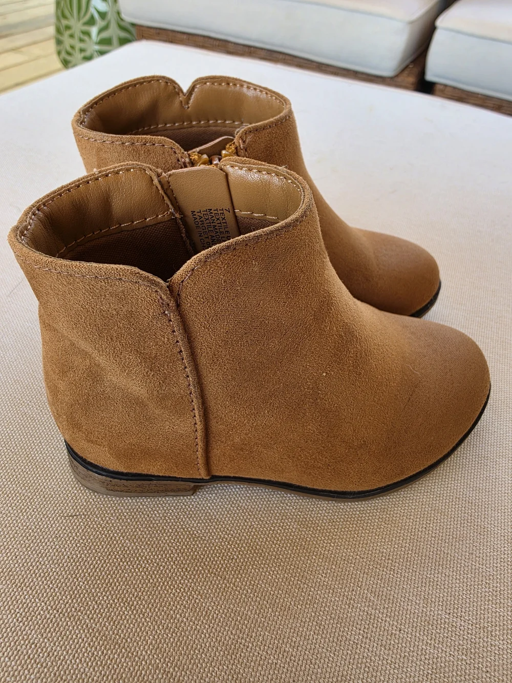 Cat & Jack Kids Brown Suede Side-Zip Ankle Boots